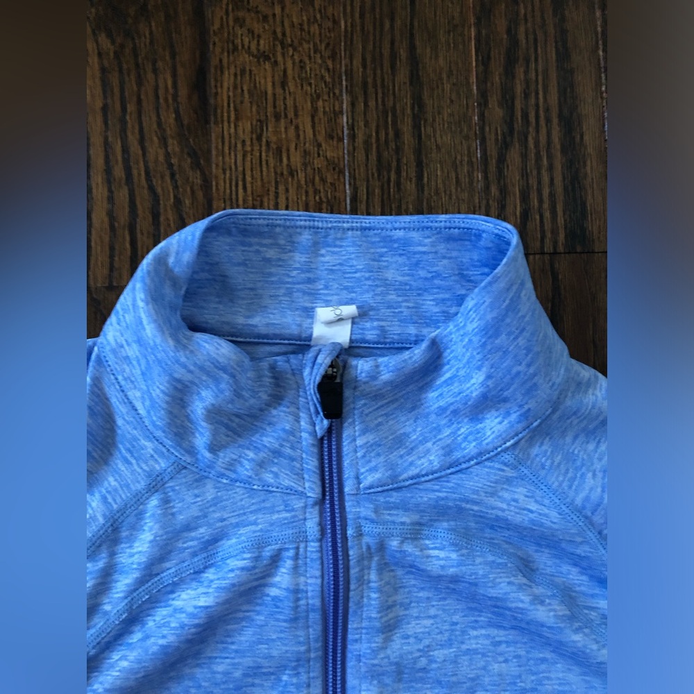 Ideology Women’s S Heathered Light Blue Full-Zip Collared Performance Jacket - Picture 3 of 12